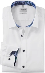 OLYMP Businesshemd Level 5 Weiß/Creme/Hellblau