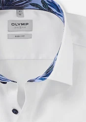 OLYMP Businesshemd Level 5 Weiß/Creme/Hellblau