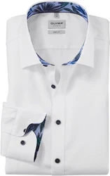 OLYMP Businesshemd Level 5 Weiß/Creme/Hellblau
