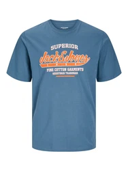 Jack & Jones Rundhalsshirt JJELOGO TEE SS O-NECK (5) Blau/Hellblau/Khaki