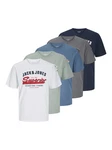 Jack & Jones Rundhalsshirt JJELOGO TEE SS O-NECK (5) Blau/Hellblau/Khaki