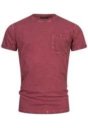 Indicode T-Shirt INKilmon Dunkelrot/Bordeaux/Rot