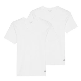 Unterziehshirt 2er Pack T-Shirts V-Neck Organic Cotton Stretch (2-St., 2 Stck) mit kleinem Logo ber dem Saum
