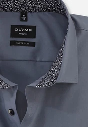 OLYMP Businesshemd No 6 six Grau/Dunkelblau