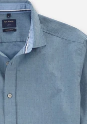 OLYMP Langarmhemd Casual Hellblau/Dunkelblau/Blau