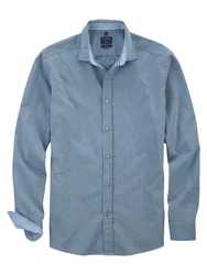 OLYMP Langarmhemd Casual Hellblau/Dunkelblau/Blau