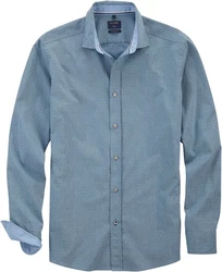 OLYMP Langarmhemd Casual Hellblau/Dunkelblau/Blau