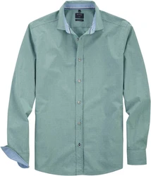 OLYMP Langarmhemd Casual Grün/Türkis/Blau/Hellblau