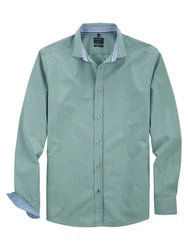 OLYMP Langarmhemd Casual Grün/Türkis/Blau/Hellblau