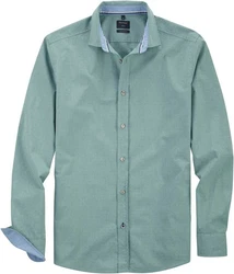 OLYMP Langarmhemd Casual Grün/Türkis/Blau/Hellblau