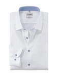 OLYMP Businesshemd Level Five body fit Dezentes Muster Creme/Dunkelblau/Weiß/Braun