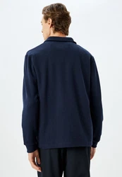 Koton Sweatshirt Polokragen Regular Dunkelblau/Hellblau/Blau