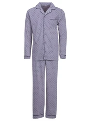 Henry Terre Schlafanzug Pyjama Set Langarm Fliederfarben/Lila