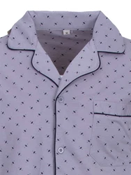 Henry Terre Schlafanzug Pyjama Set Langarm Fliederfarben/Lila