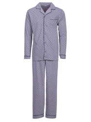Henry Terre Schlafanzug Pyjama Set Langarm Fliederfarben/Lila