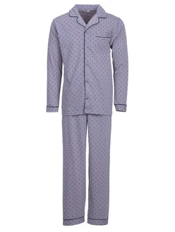Henry Terre Schlafanzug Pyjama Set Langarm Fliederfarben/Lila
