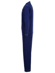 Henry Terre Schlafanzug Pyjama Set Langarm Blau/Dunkelblau