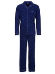 Henry Terre Schlafanzug Pyjama Set Langarm Blau/Dunkelblau