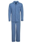 Henry Terre Schlafanzug Pyjama Set Langarm Hellblau/Blau/Grau