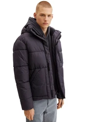 TOM TAILOR Denim Outdoorjacke mit Kapuze Lila/Fliederfarben/Dunkelblau