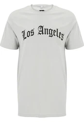Mister Tee T-Shirt Los Angeles Wording Tee Grau/Hellgrau/Blau