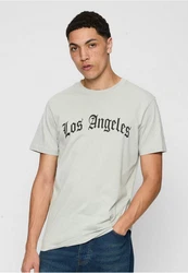Mister Tee T-Shirt Los Angeles Wording Tee Grau/Hellgrau/Blau