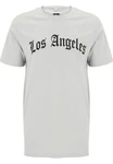 Mister Tee T-Shirt Los Angeles Wording Tee Grau/Hellgrau/Blau