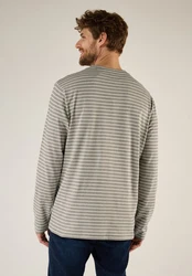 STREET ONE MEN Langarmshirt Hellgrau/Grau/Khaki