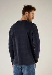 STREET ONE MEN Langarmshirt Dunkelblau/Blau