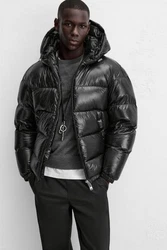 YI Winterjacke Puffer Jacke mit Kapuze Schwarz