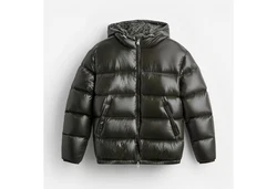 YI Winterjacke Puffer Jacke mit Kapuze Dunkelgrün