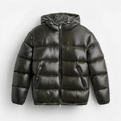 YI Winterjacke Puffer Jacke mit Kapuze Dunkelgrün