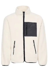 TheJoggConcept Fellimitatjacke JCMMBERRI JACKET Hellblau/Weiß/Creme