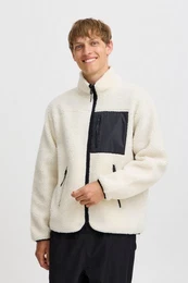 Fellimitatjacke JCMMBERRI JACKET 4 lssige Teddyjacke in Colorblock-Optik
