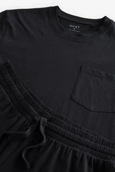 Next Pyjama-Set im 3er-Pack Beige/Khaki/Dunkelgrün/Dunkelblau/Grau