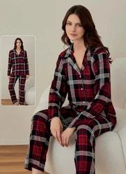 fashionshowcase Pyjama Damen Schlafanzug  Rot/Dunkelrot