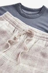 Next Pyjama Schlafanzug (2 tlg) Grau/Beige/Hellgrau