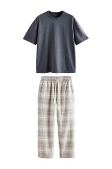 Next Pyjama Schlafanzug (2 tlg) Grau/Beige/Hellgrau Next Pyjama Schlafanzug (2 tlg) Grau/Beige/Hellgrau