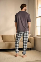 Next Pyjama Schlafanzug (2 tlg) Lila/Dunkelrot/Dunkelgrau/Bordeaux