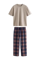 Next Pyjama Schlafanzug (2 tlg) Beige/Khaki/Braun