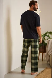 Next Pyjama Schlafanzug (2 tlg) Dunkelgrün/Grün/Blau