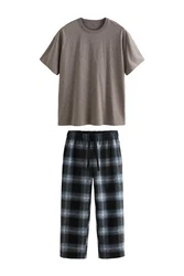Next Pyjama Schlafanzug (2 tlg) Grau/Khaki/Beige/Schwarz/Braun