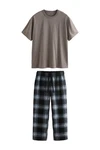 Next Pyjama Schlafanzug (2 tlg) Grau/Khaki/Beige/Schwarz/Braun