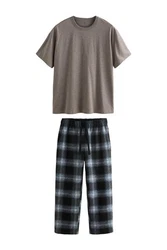 Next Pyjama Schlafanzug (2 tlg) Grau/Khaki/Beige/Schwarz/Braun