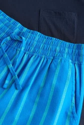 Next Pyjama Schlafanzugset aus Webstoff Dunkelblau/Blau