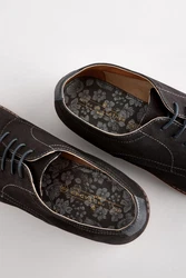 Next Lässig-elegante Derbyschuhe Schnürschuh Schwarz/Hellblau/Dunkelgrau
