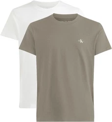 Calvin Klein Jeans Monologo T-Shirt 2 Pack Khaki/Dunkelgrün