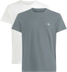 Calvin Klein Jeans Monologo T-Shirt 2 Pack Grau/Hellgrau/Weiß/Blau