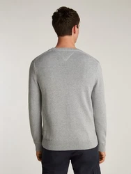 Tommy Jeans Strickpullover TJM SLIM ESSNTLS C-NECK SWEATER grau