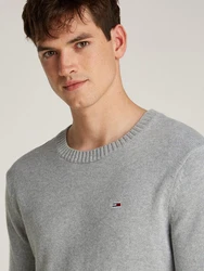 Tommy Jeans Strickpullover TJM SLIM ESSNTLS C-NECK SWEATER grau